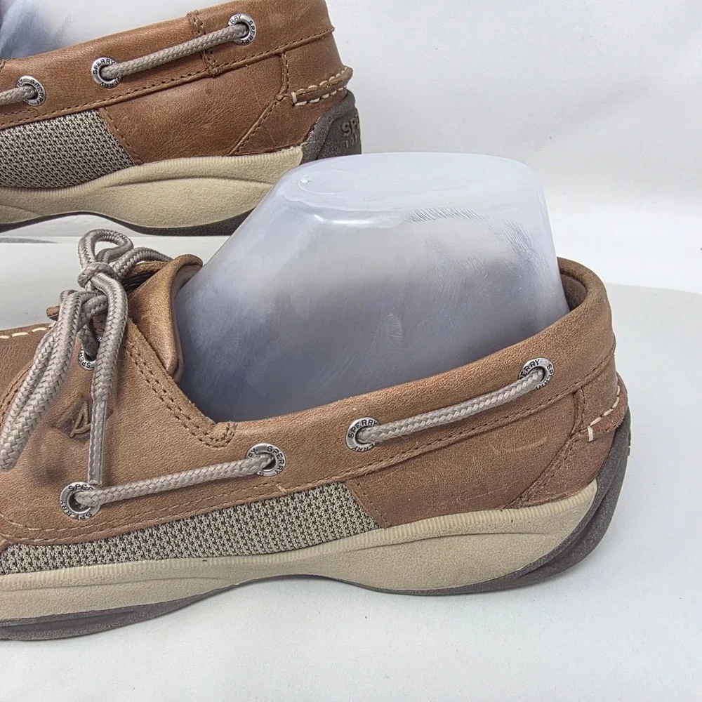 Sperry Billfish Boat Shoes Mens 9 M Tan Leather Mesh Loafers STS22664 Good